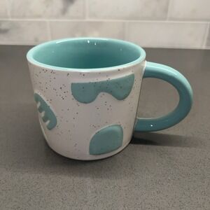 Maven Coffee Cup Mug 7 oz Teal White Art Deco Southwest Abstract Geometric